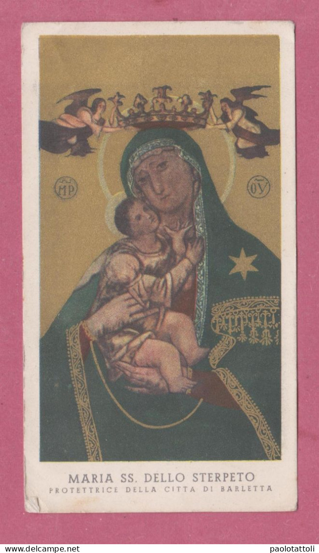 Santino, Holy Card-Maria SS Dello Sterpeto. Protettrice Della Città Di Barletta - Ed Saverio & Giuseppe Fazio, Barletta - Devotion Images