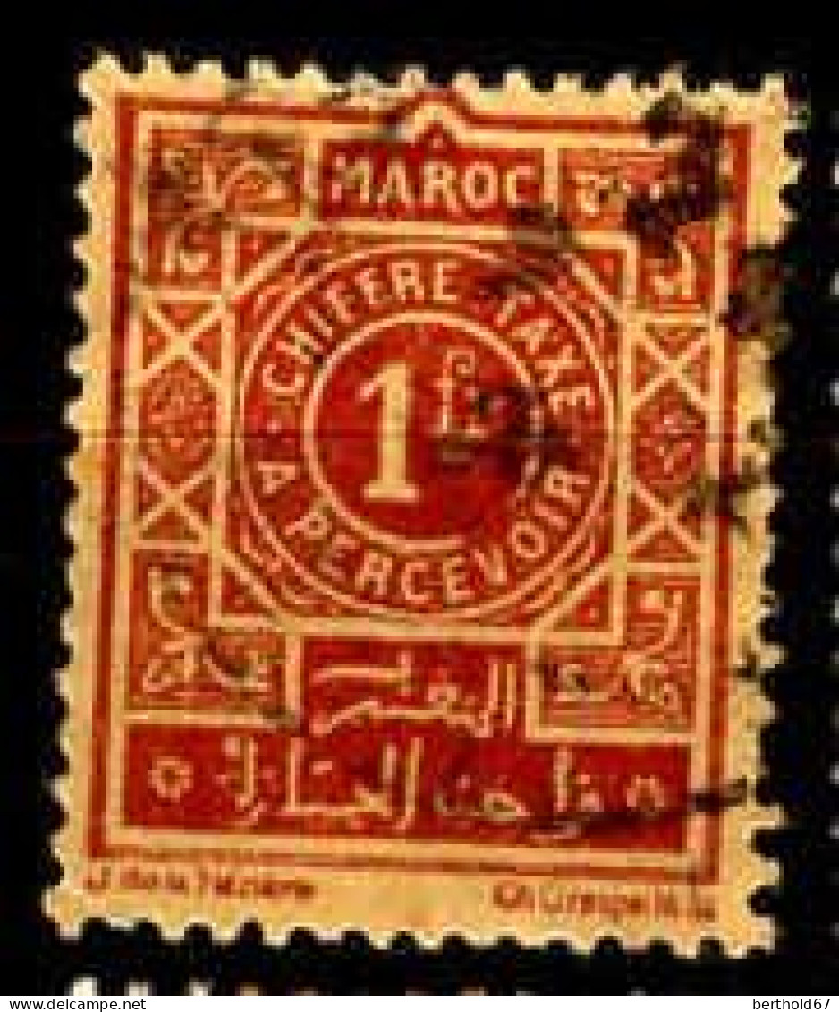 Maroc (Prot.Fr) Taxe Obl Yv:33 Mi:17 Chiffre-Taxe A Percevoir (Beau Cachet Rond) - Timbres-taxe