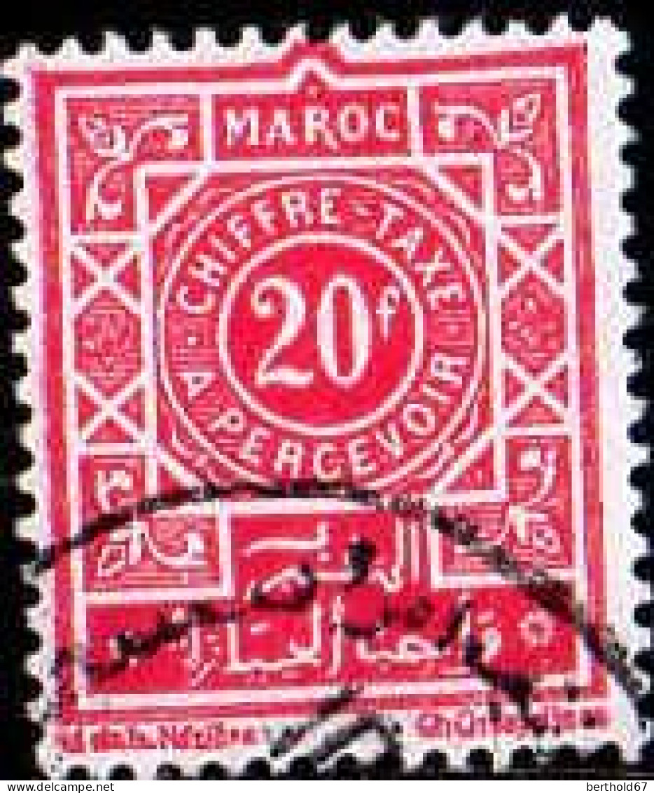 Maroc (Prot.Fr) Taxe Obl Yv:55 Mi:28 Chiffre-Taxe A Percevoir (TB Cachet Rond) - Timbres-taxe