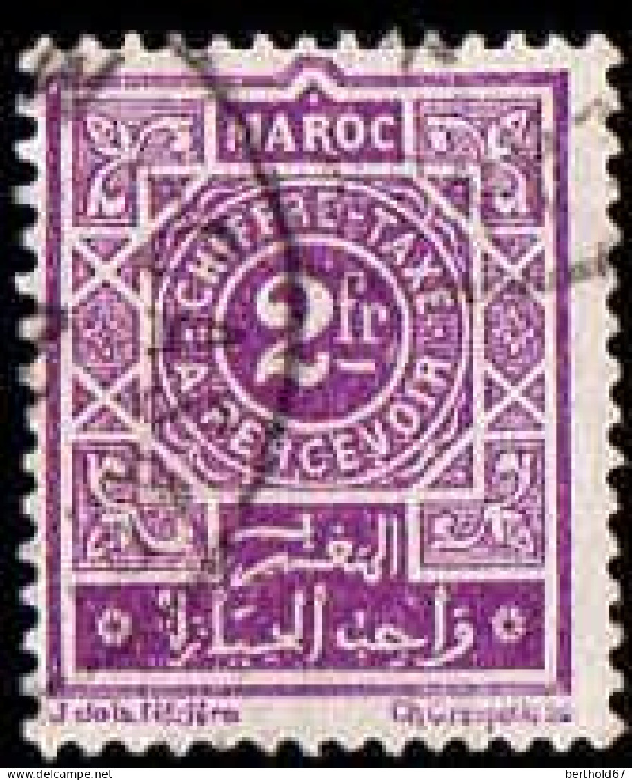 Maroc (Prot.Fr) Taxe Obl Yv:34 Mi:18 Chiffre-Taxe A Percevoir (Beau Cachet Rond) - Timbres-taxe