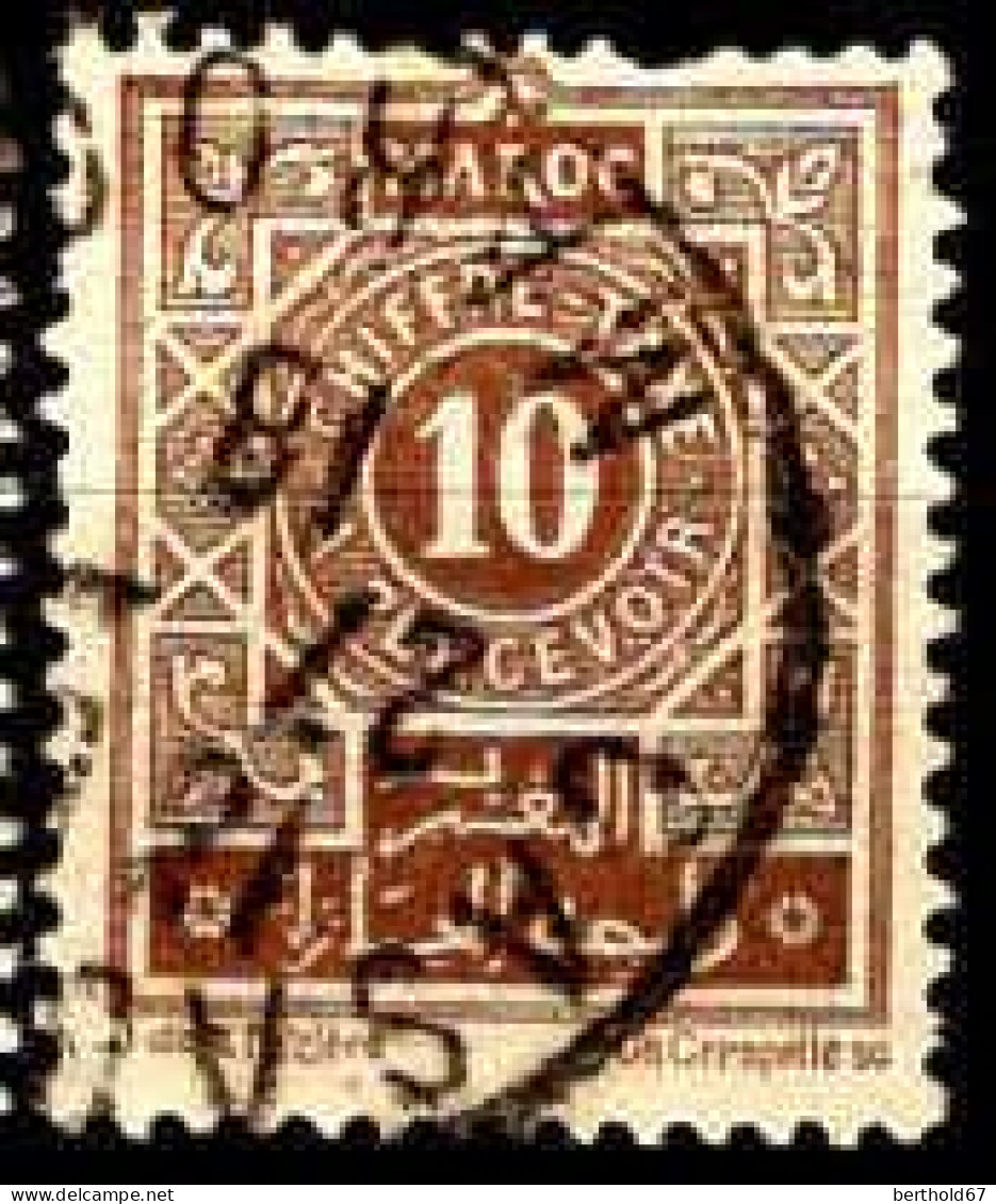 Maroc (Prot.Fr) Taxe Obl Yv:29 Mi:13 Chiffre-Taxe A Percevoir (TB Cachet Rond) Dents Courtes - Postage Due