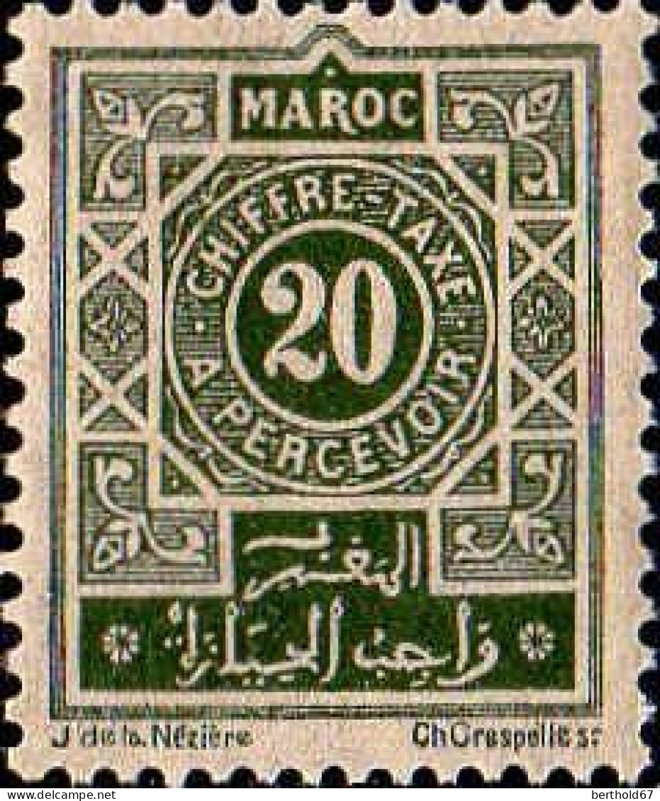 Maroc (Prot.Fr) Taxe N** Yv:30 Mi:14 Chiffre-Taxe A Percevoir - Strafport
