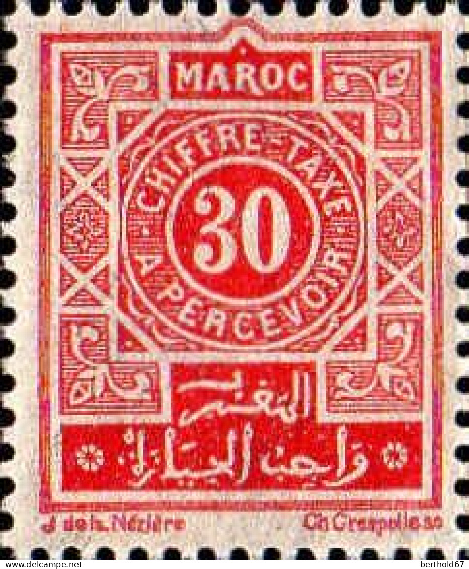 Maroc (Prot.Fr) Taxe N* Yv:31 Mi:15 Chiffre-Taxe A Percevoir (Trace De Charnière) - Timbres-taxe