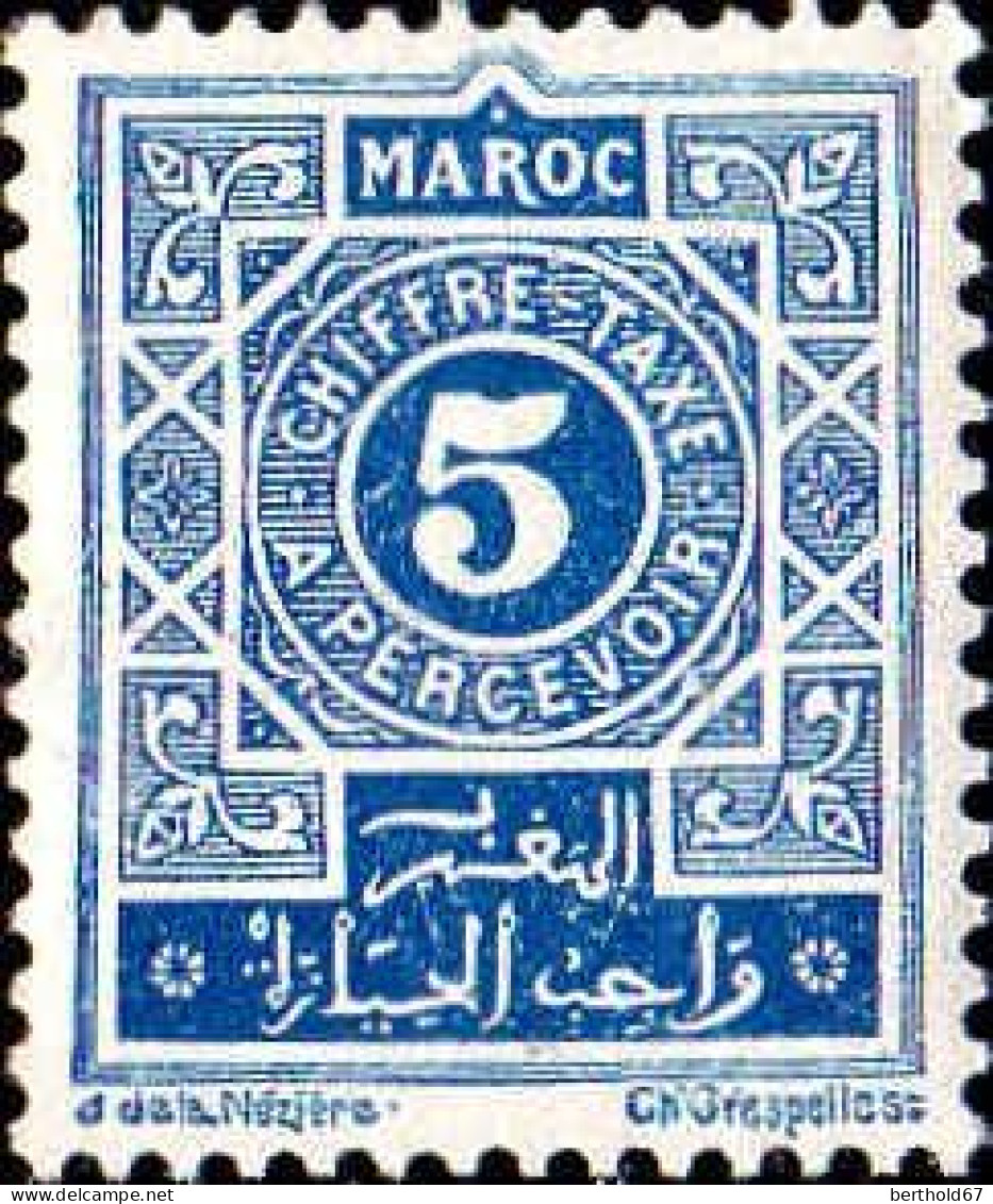 Maroc (Prot.Fr) Taxe N* Yv:28 Mi:12 Chiffre-Taxe A Percevoir (sans Gomme) - Portomarken
