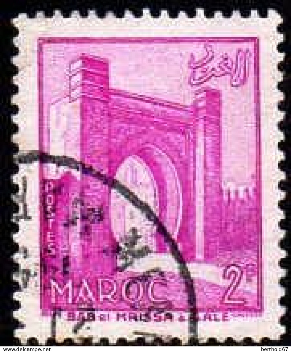 Maroc (Prot.Fr) Poste Obl Yv:347 Mi:390 Bab El Mrissa Salé (TB Cachet Rond) - Used Stamps