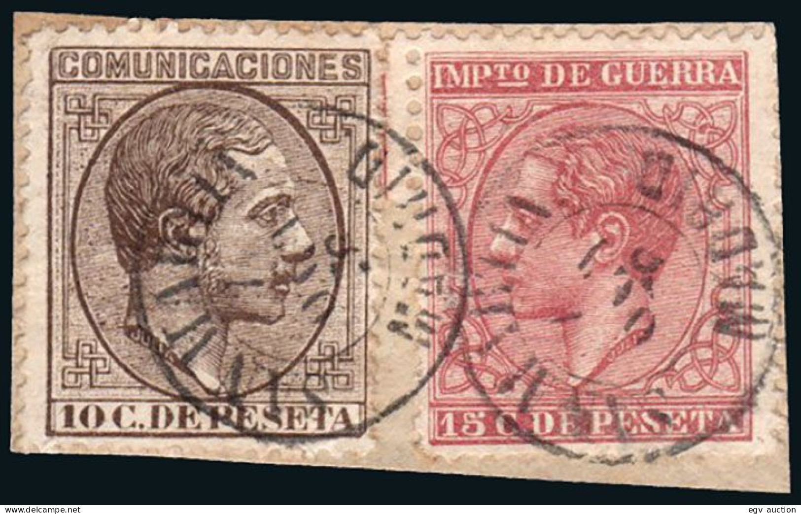 Madrid - Edi O 192+188 - Fragmento Mat Fech. Tp. II "San Martín" - Used Stamps