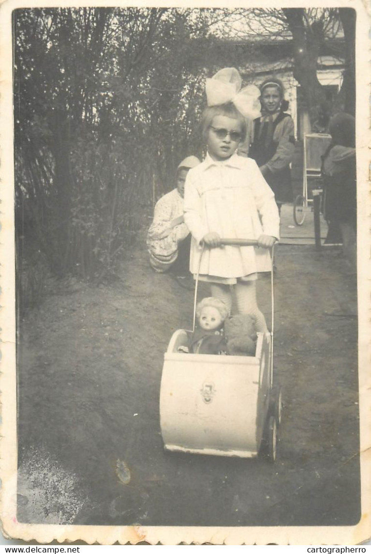 Souvenir Photo Postcard Baby Bebe Doll Stroller 1964 - Photographie