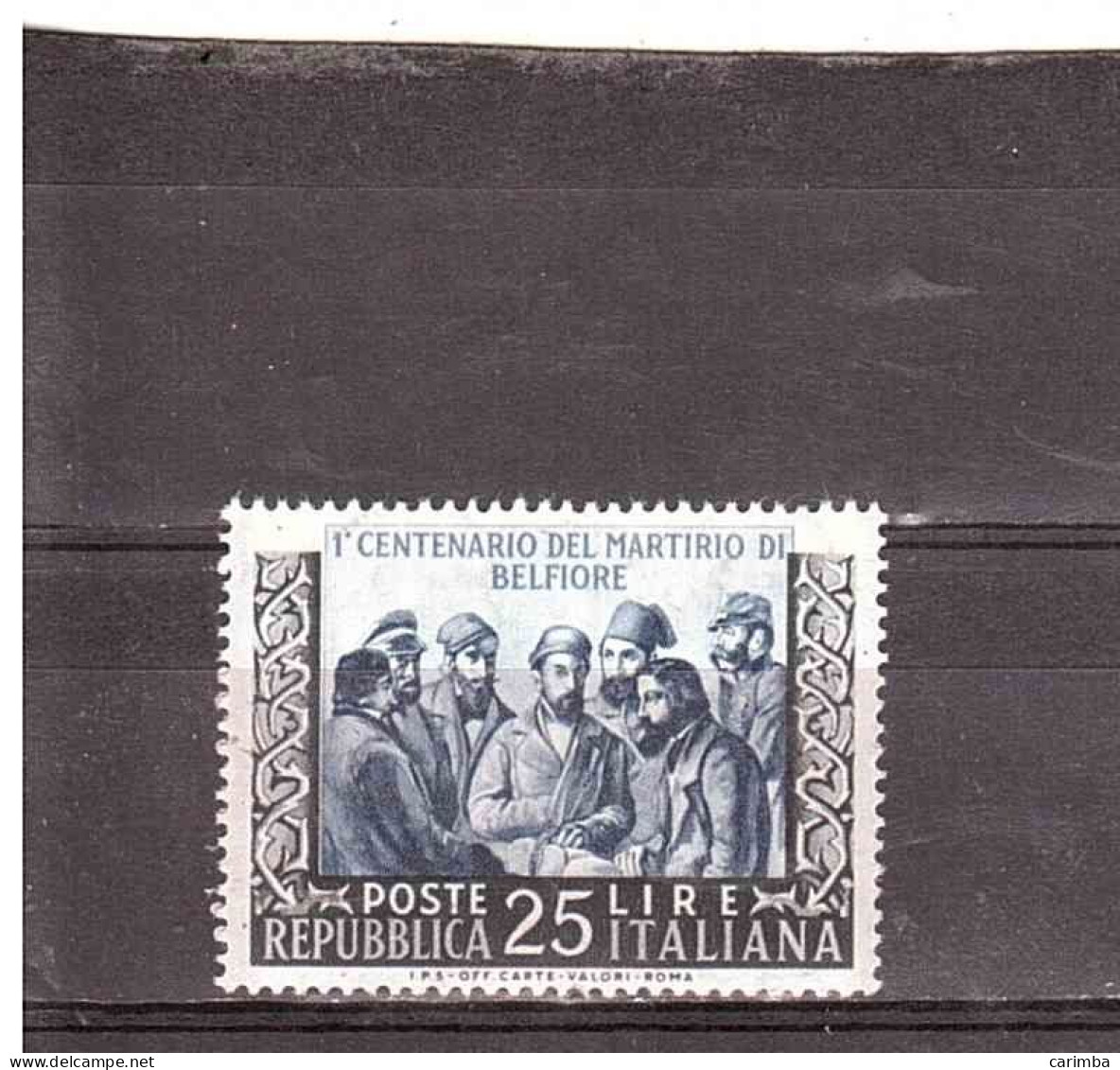 1952 L.25 MARTIRIO DI BELFIORE - 1946-60: Poststempel