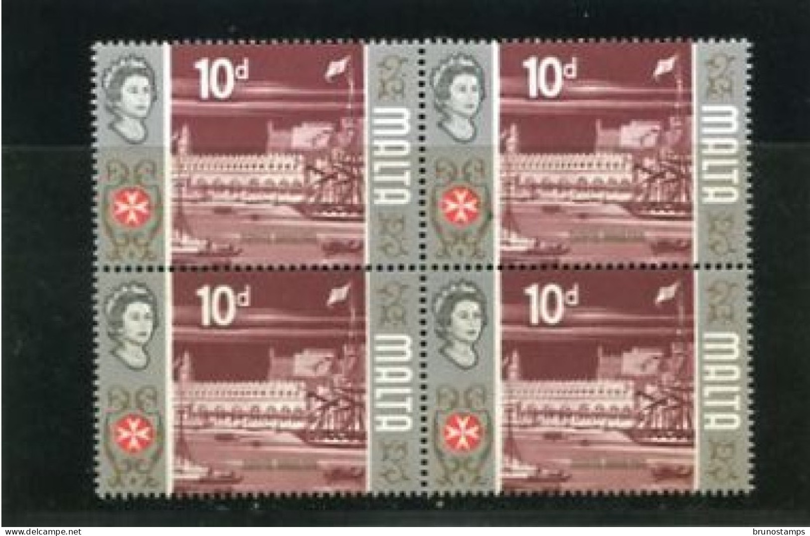 MALTA - 1965  10d  DEFINITIVE  BLOCK OF 4  MINT NH - Malte