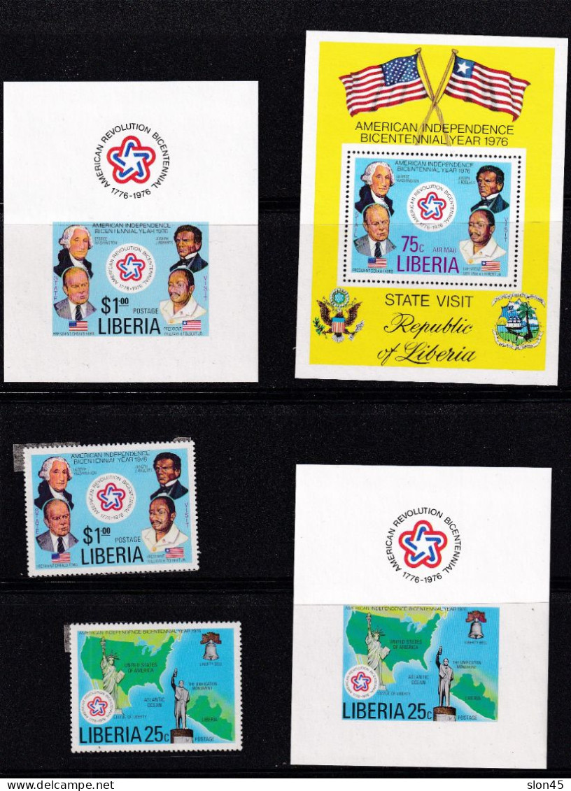 Liberia 1976 American Bicentennial Sheets Imperf+stamps  MNH 16163 - Liberia