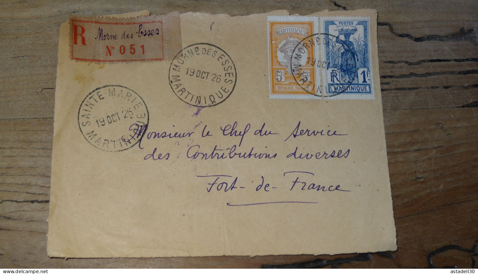 Devant D'Enveloppe MARTINIQUE, Morne Des Esses - 1926  ............BOITE1.......... 504 - Cartas & Documentos