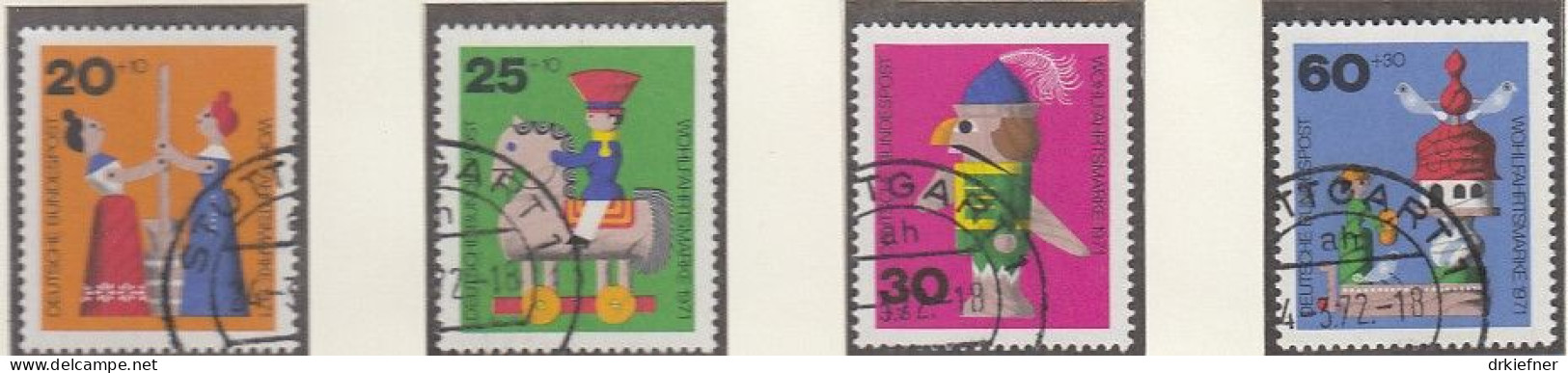 BRD  705-708, Gestempelt, Wohlfahrt: Altes Holzspielzeug, 1971 - Usati