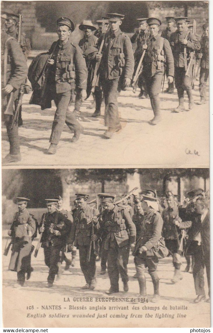 CPA  Nantes   (44)  Militaria  Blessés Anglais Arrivant  Des Champs De Bataille  Guerre De 14   Artaud Nozais 108 - Nantes