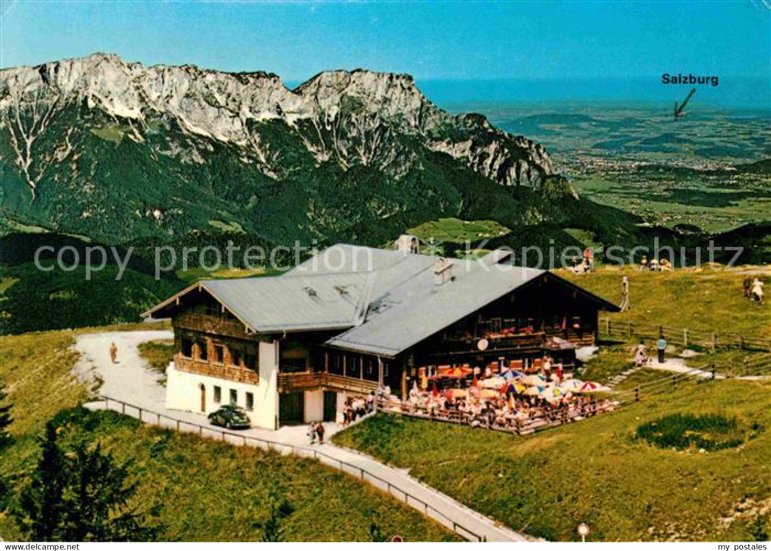 72843562 Rossfeldhuette Mit Blick Auf Untersberg Und Salzburg Rossfeldhuette - Berchtesgaden