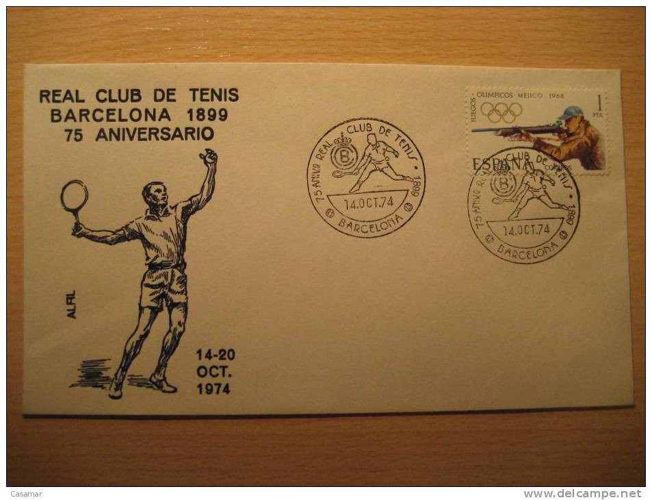 SPAIN Barcelona 1974 Tennis Real Club De Tenis Barcelona Special Cancel Cover - Tennis