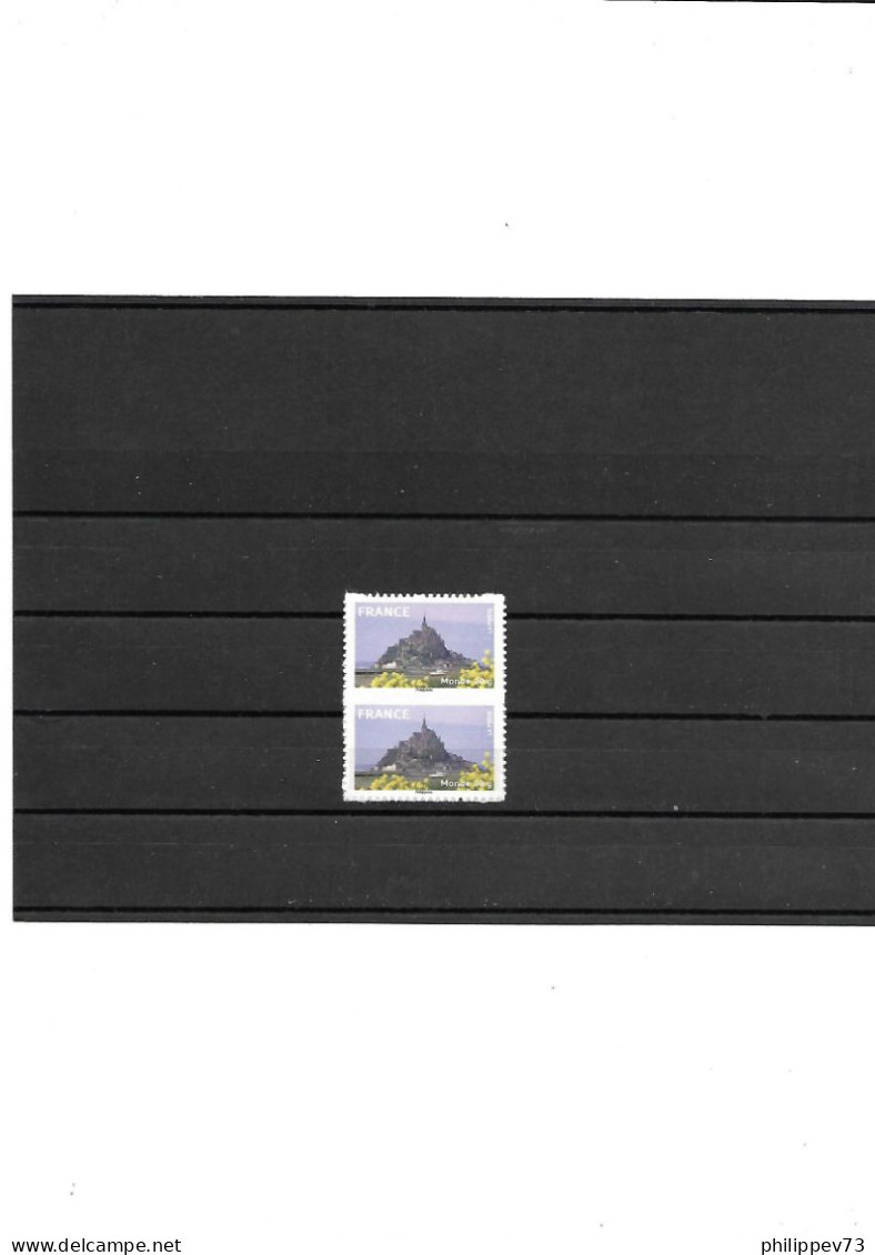 TP Autoadhésif  Le Mont Saint Michel   Année 2009 N° 334A X 2  N** Support Blanc Courrier 20gr Monde - Unused Stamps