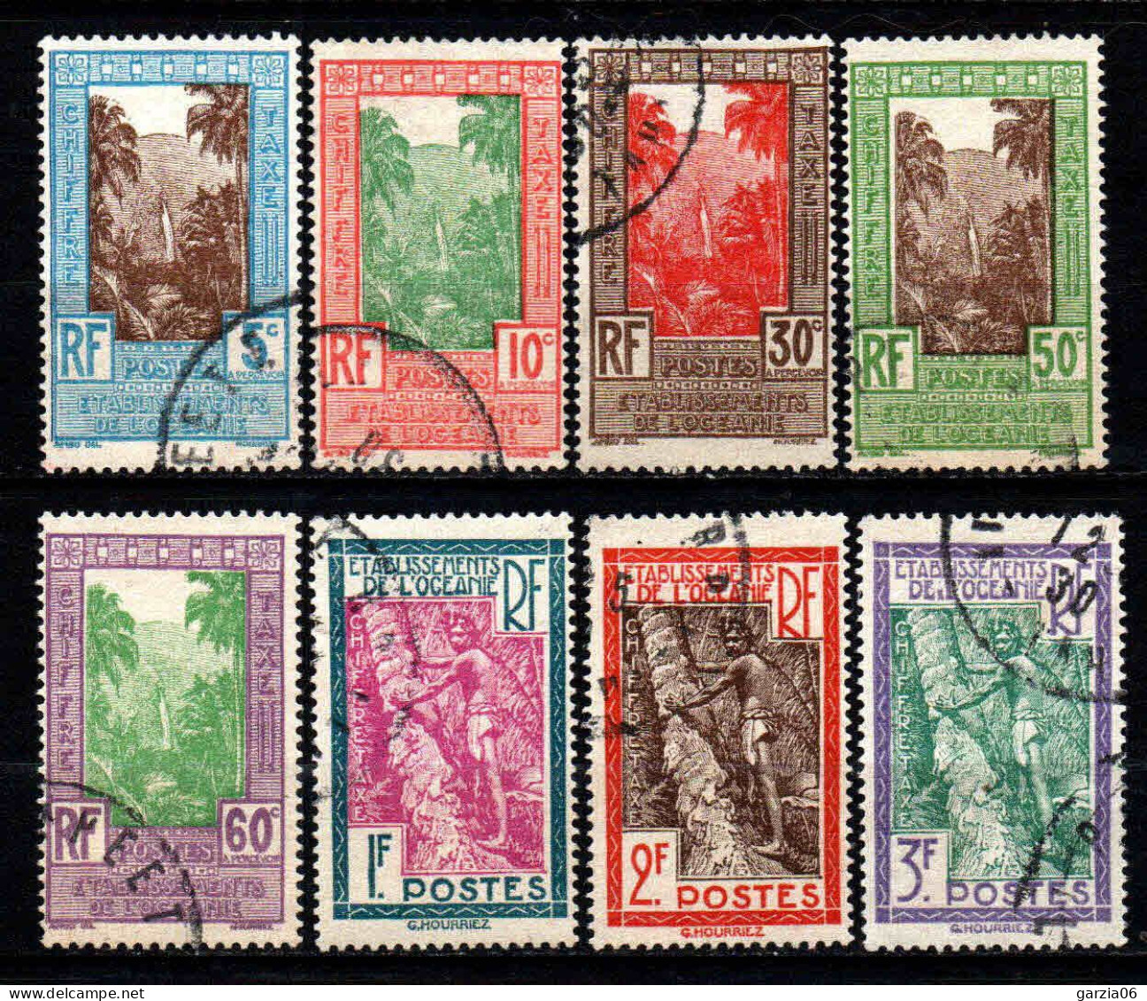 Océanie -1929 - Timbres Taxe  - N° 10 à 17 - Oblit - Used - Timbres-taxe