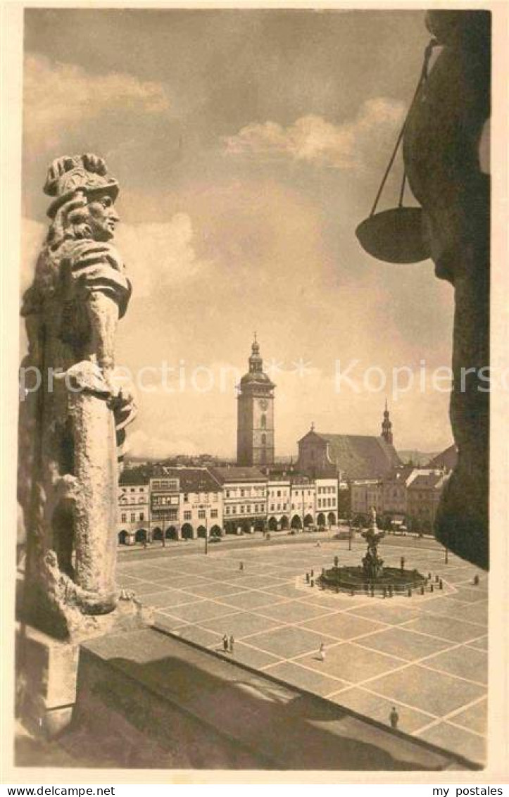 72843414 Budweis Ceske Budejowice Marktplatz Denkmal  - Repubblica Ceca