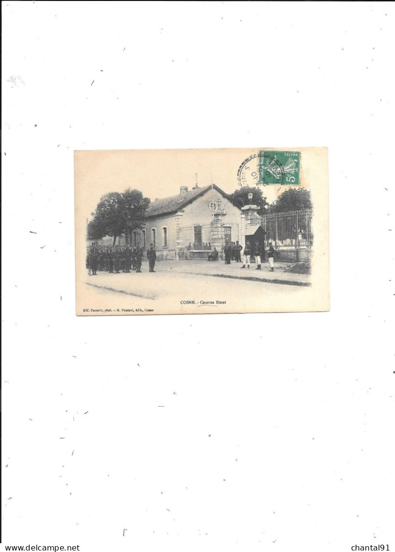 CARTE POSTALE 58 COSNE CASERNE BINOT VOYAGEE - Cosne Cours Sur Loire