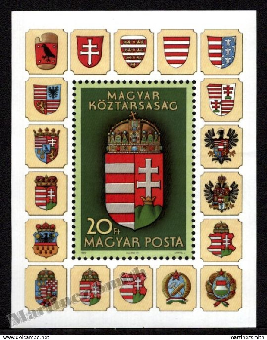 Hongrie - Hungary 1990 Yvert BF 212, New Coat Of Arms Of Hungary - Miniature Sheet - MNH - Nuovi