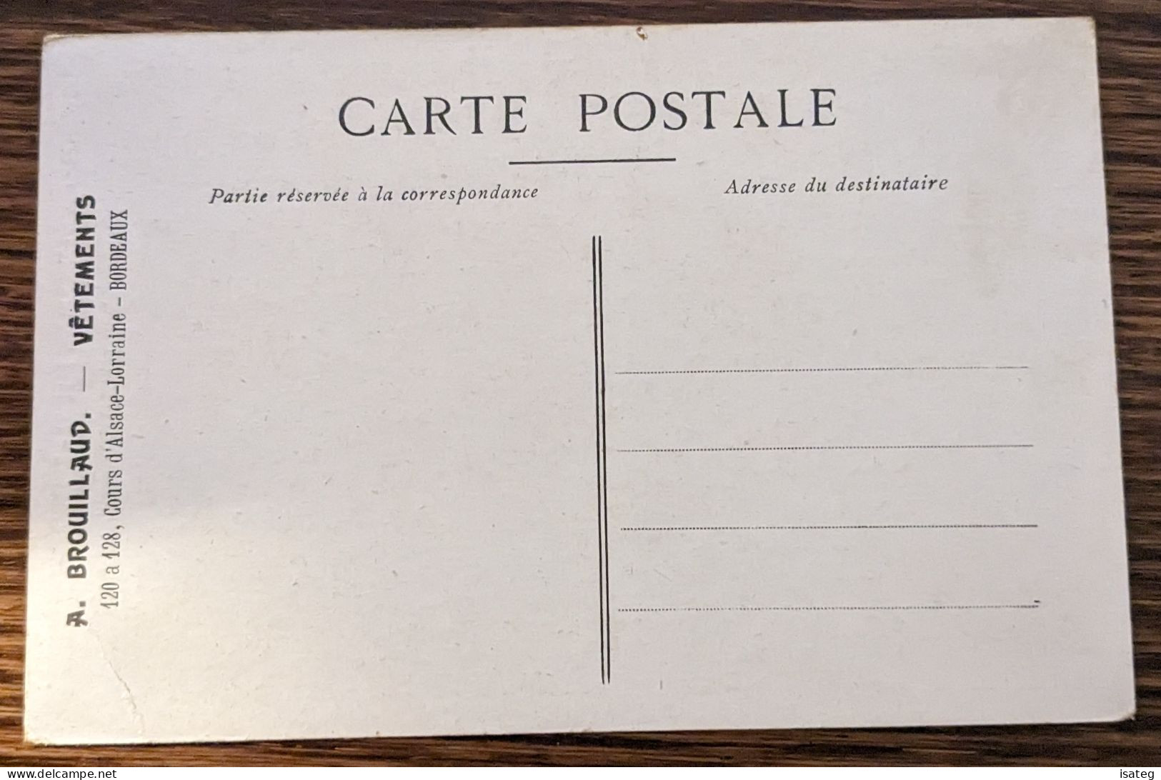 Carte Postale Ancienne Colorisée : Le Libérateur - Vêtements Brouillaud - Unclassified