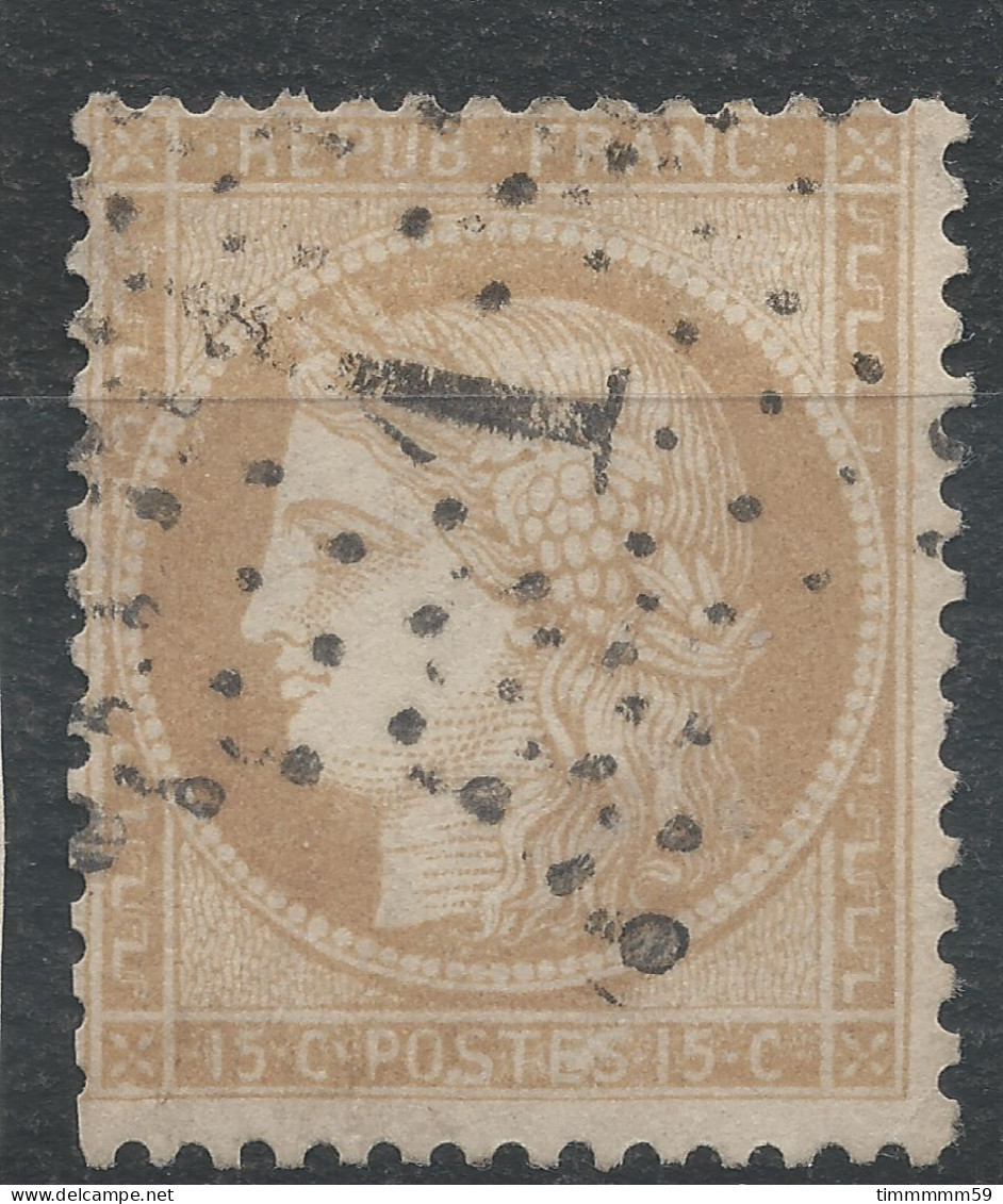 Lot N°83431   Variété/n°59, Oblitéré étoile Chiffrée 1 De PARIS "Pl. De La Bourse", Tache Blanche E Et S De POSTES - 1871-1875 Ceres