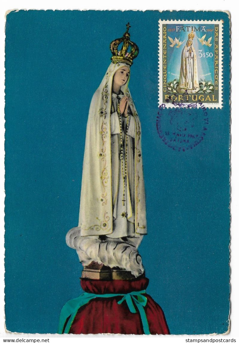 Portugal Rare Carte Maximum Notre Dame De Fatima 1967 Maxicard Our Lady Of Fatima - Christianity