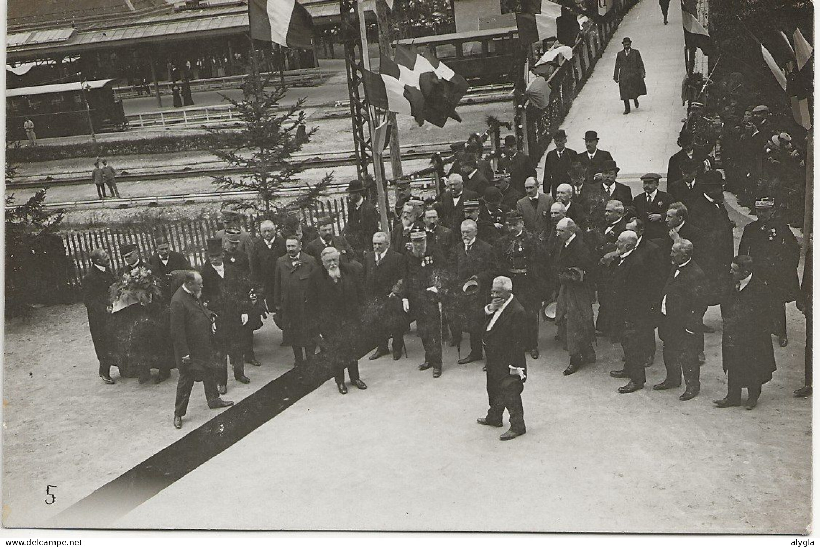74 - CHAMONIX Gare -1910 Le Président Fallières Inaugure La Ligne Du Montenvers - CP PHOTO - Chamonix-Mont-Blanc