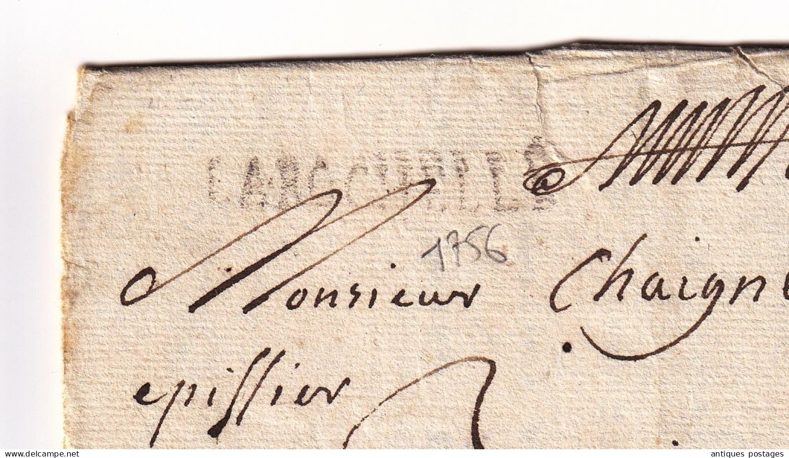 Lettre 1756 La Rochelle Gilbert Charente-Maritime Avec Correspondance Pour Niort Deux-Sèvres Jean Chaigneau Epicier - 1701-1800: Voorlopers XVIII