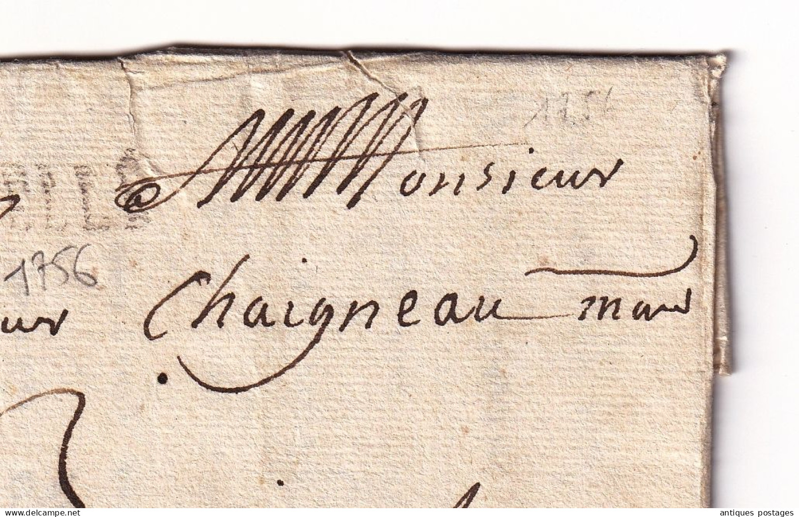 Lettre 1756 La Rochelle Gilbert Charente-Maritime Avec Correspondance Pour Niort Deux-Sèvres Jean Chaigneau Epicier - 1701-1800: Précurseurs XVIII