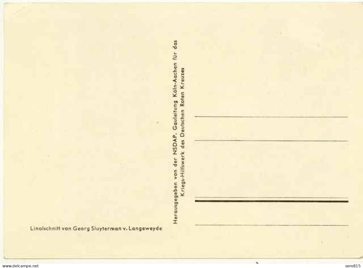 Propaganda Card Gauleitung NSDAP For Kriegs-Hilfswerk Der Tod Fürs Vaterland - Other & Unclassified