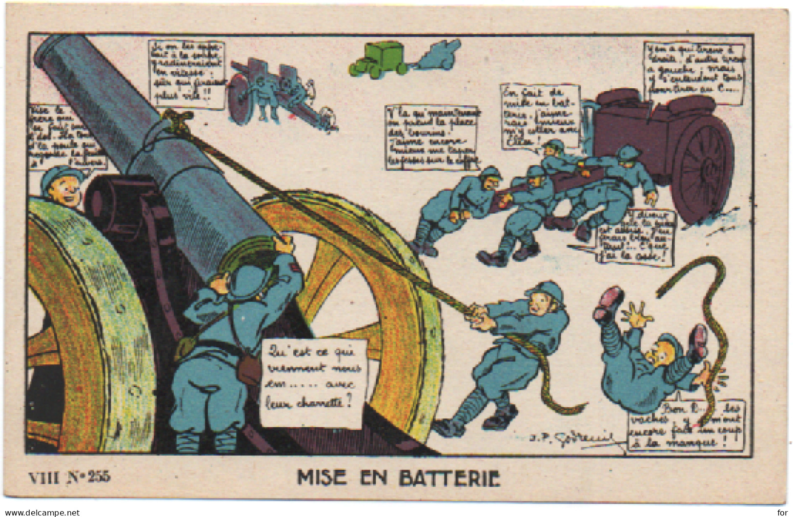 Militaria - Militaire : Guerre 1914-18 : Humoristiques : Mise En Batterie - VIII N° 255 : Illustrateur : Godreine - Humor