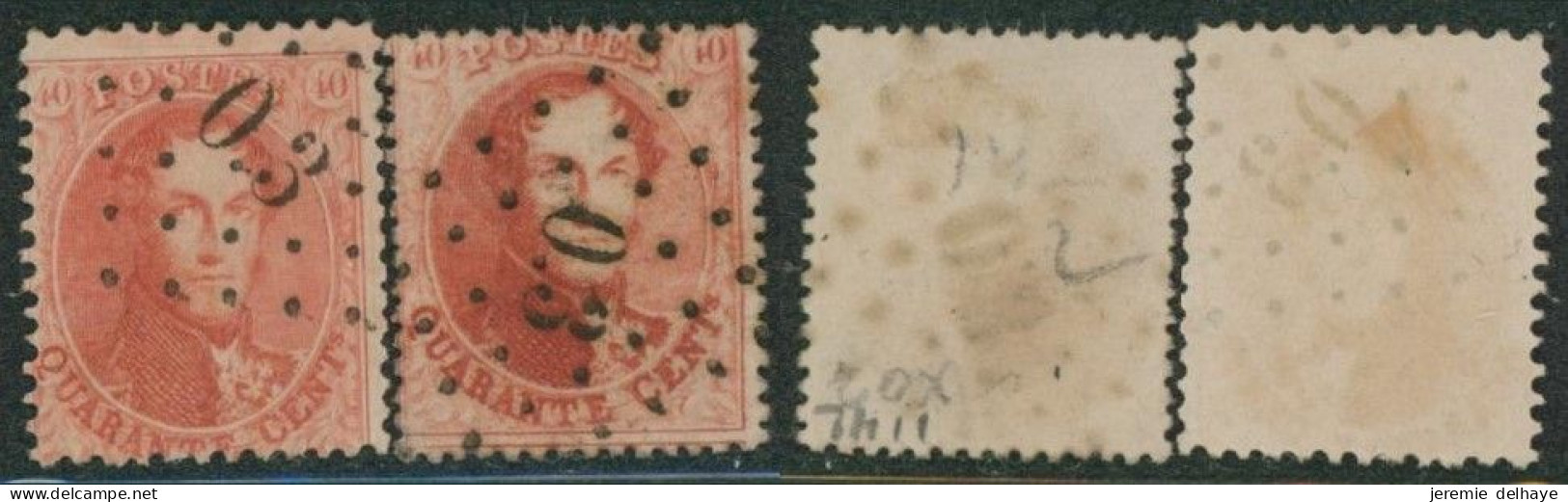 Médaillon Dentelé - N°16A Et 16B Obl Ambulant Pt O.3 (Gand-Mouscron) - 1863-1864 Medaillen (13/16)