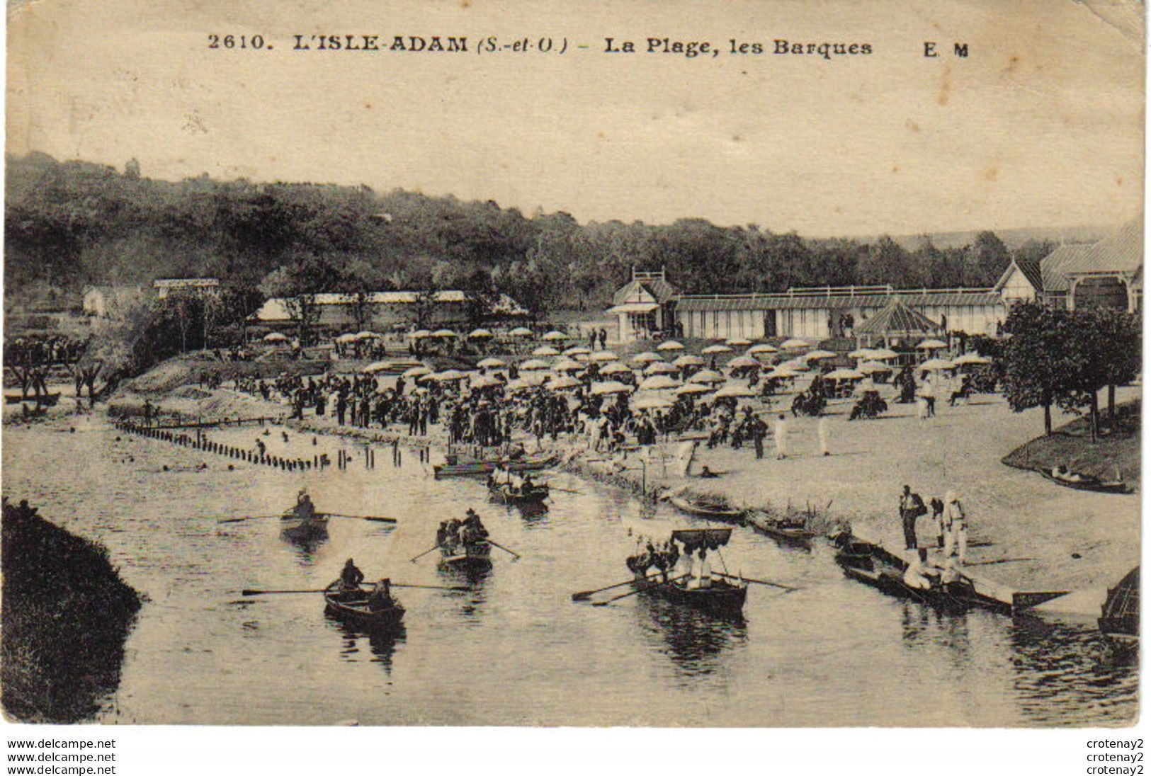 95 L'ISLE ADAM N°2610 La Plage Baignade Et Les Barques Vers 1925 P. Testard Photo édit Paris - L'Isle Adam