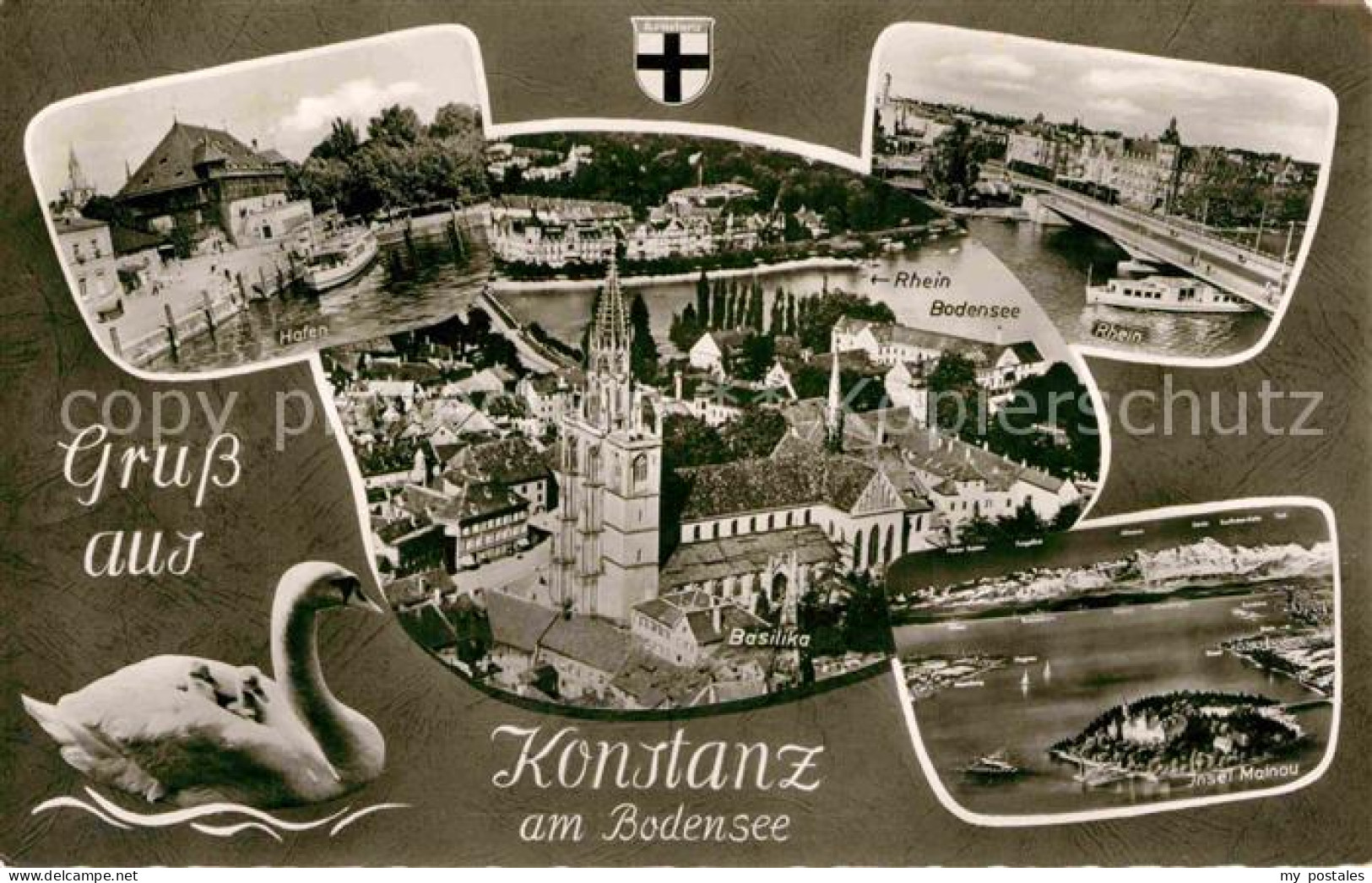 72843131 Konstanz Bodensee Hafen Basilika Insel Mainau Alpen Fliegeraufnahme Sch - Konstanz