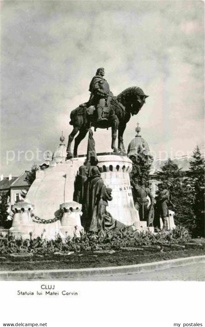 72843116 Cluj-Napoca Statuia Lui Matei Corvin Denkmal Reiterstandbild Cluj-Napoc - Romania