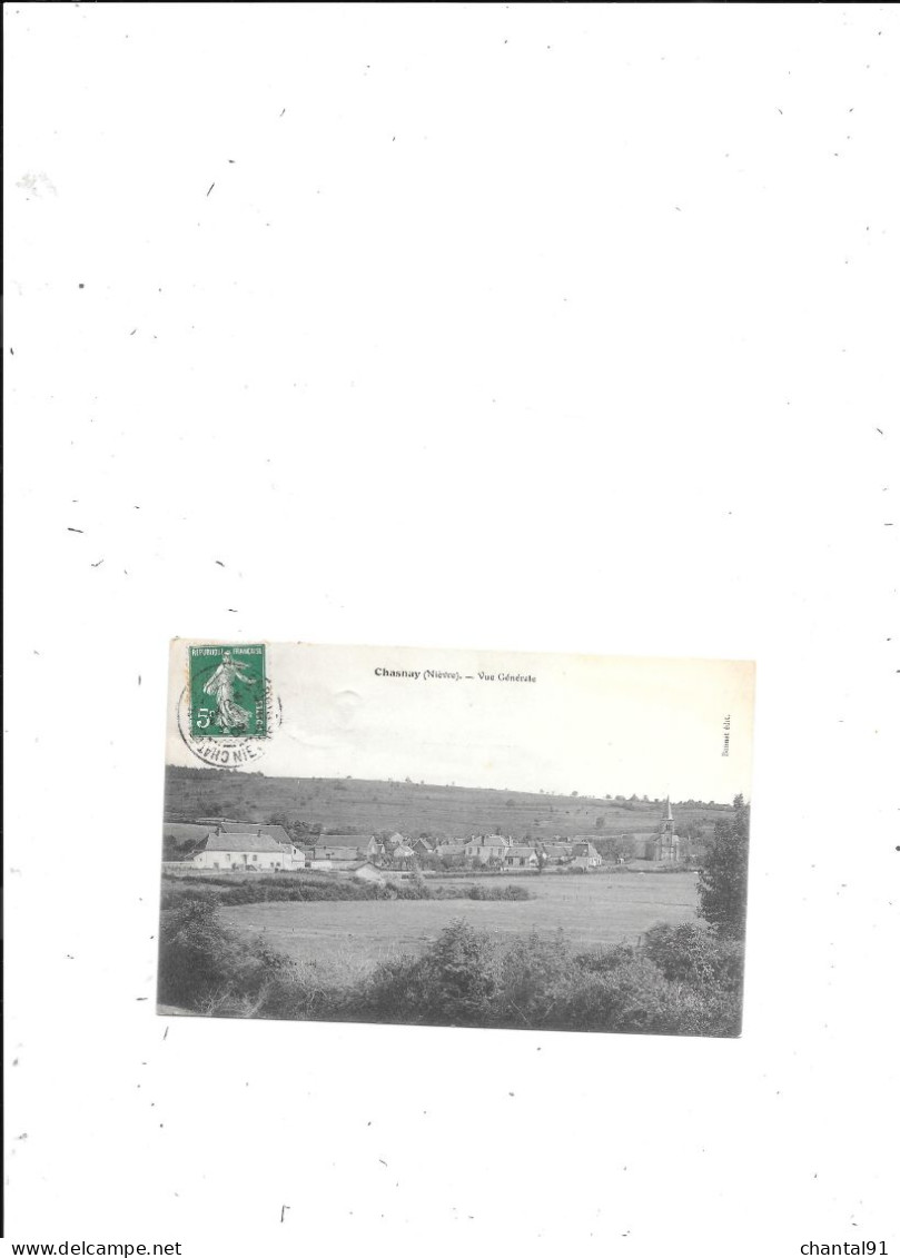 CARTE POSTALE 58 CHASNAY VUE GENERALE VOYAGEE - Other & Unclassified