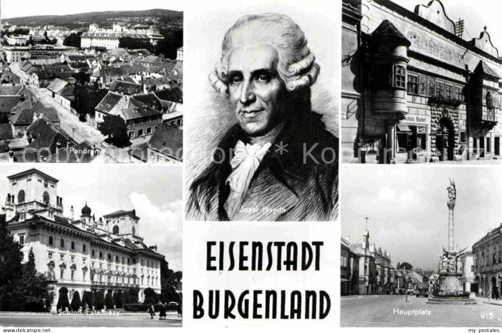 72843058 Eisenstadt Panorama Josef Haydn Komponist Portrait Rathaus Hauptplatz S - Sonstige & Ohne Zuordnung