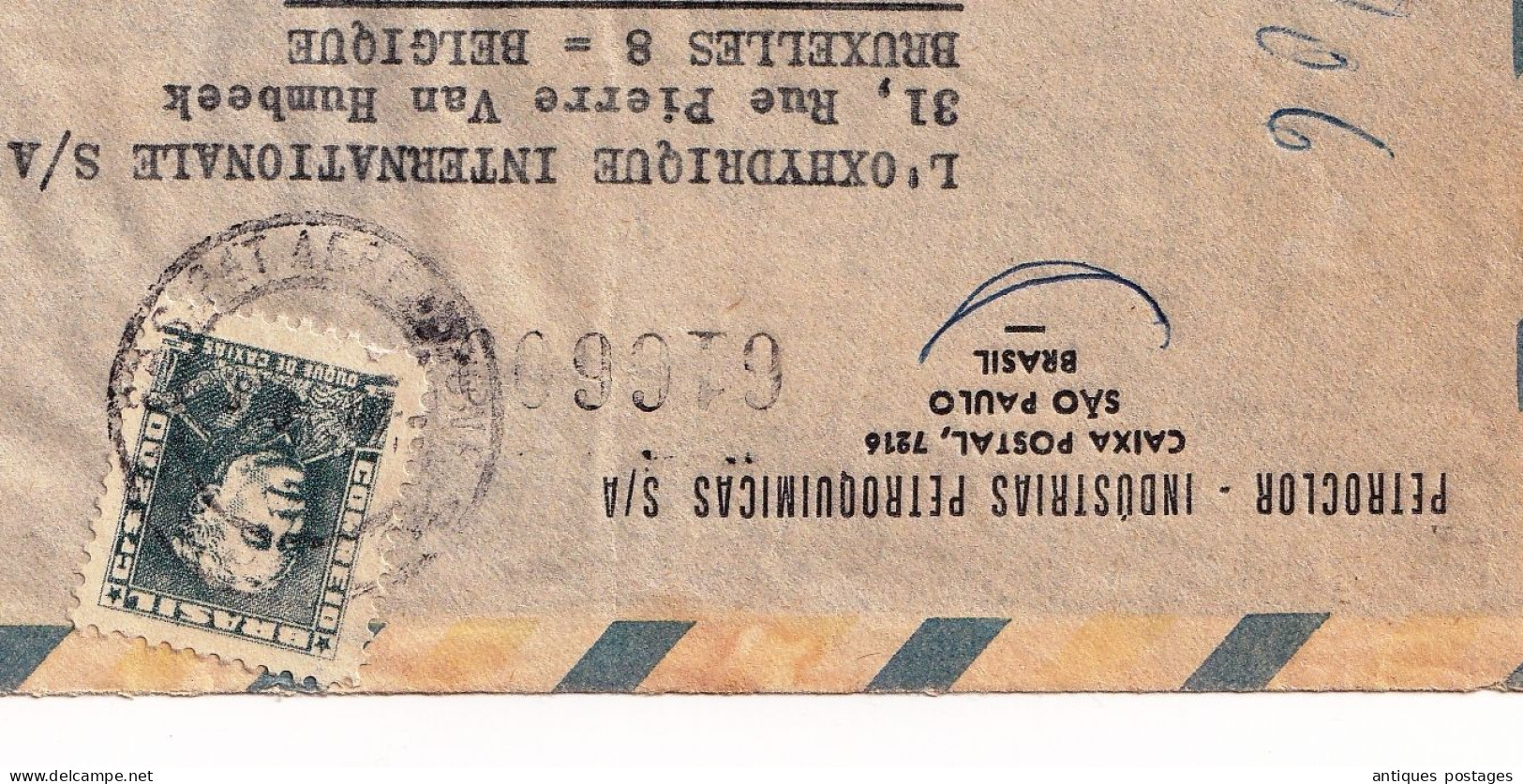 São Paulo Brésil Brazil Brasil Petroclor Insustrias Petroquimicas Pétrole Oil Belgique Oxhydrique Internationale - Lettres & Documents