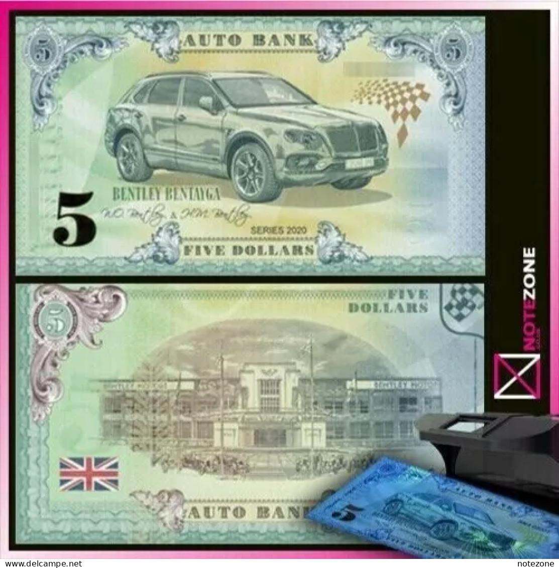 6 NOTES SET!!! Auto Bank CARS SET $5 fantasy test note private