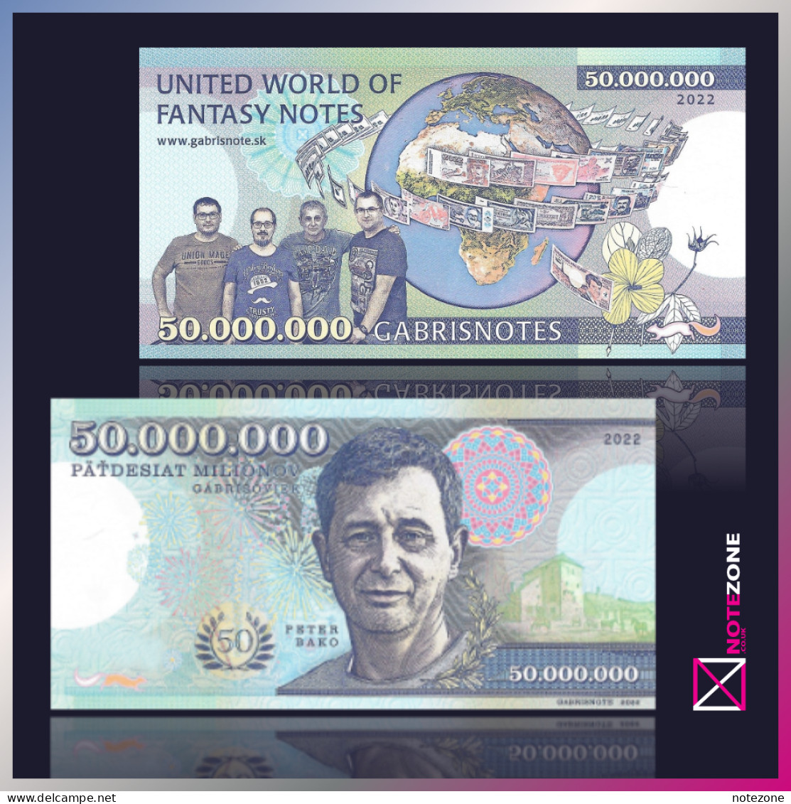 Matej Gabris 50 000 000 Commemorative 2022 Banknote Private Fantasy Test Note - Slovaquie