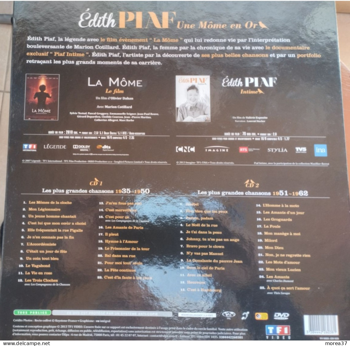 EDITH PIAF  Une Môme En Or   2 Cds +  2 Dvd    (CM4  ) - Otros - Canción Francesa