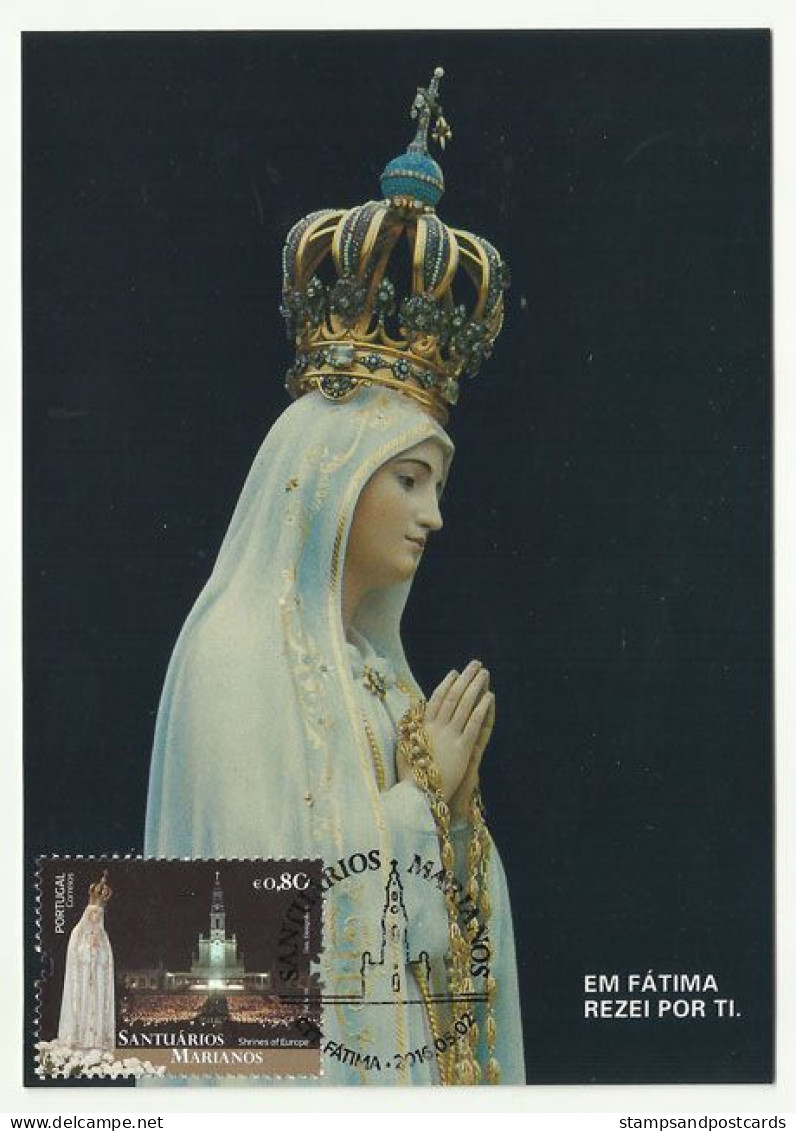 Portugal Sanctuaire Notre Dame De Fatima 2016 Carte Maximum Sanctuary Our Lady Of Fatima Maxicard - Christianisme