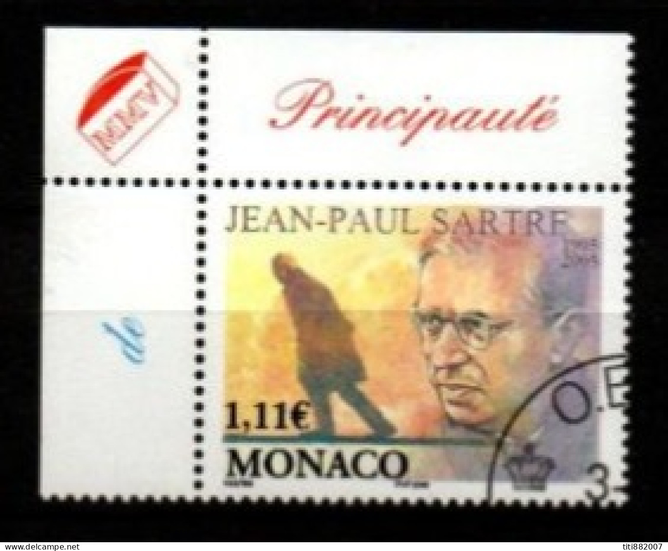 MONACO   -   2004 .   Y&T N° 2473 Oblitéré.  Jean Paul Sartre, écrivain - Used Stamps