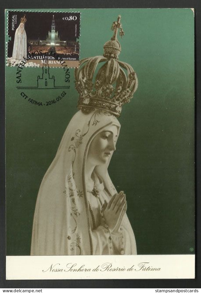 Portugal Sanctuaire Notre Dame De Fatima 2016 Carte Maximum Carte Postale Vintage Sanctuary Our Lady Of Fatima Maxicard - Christendom