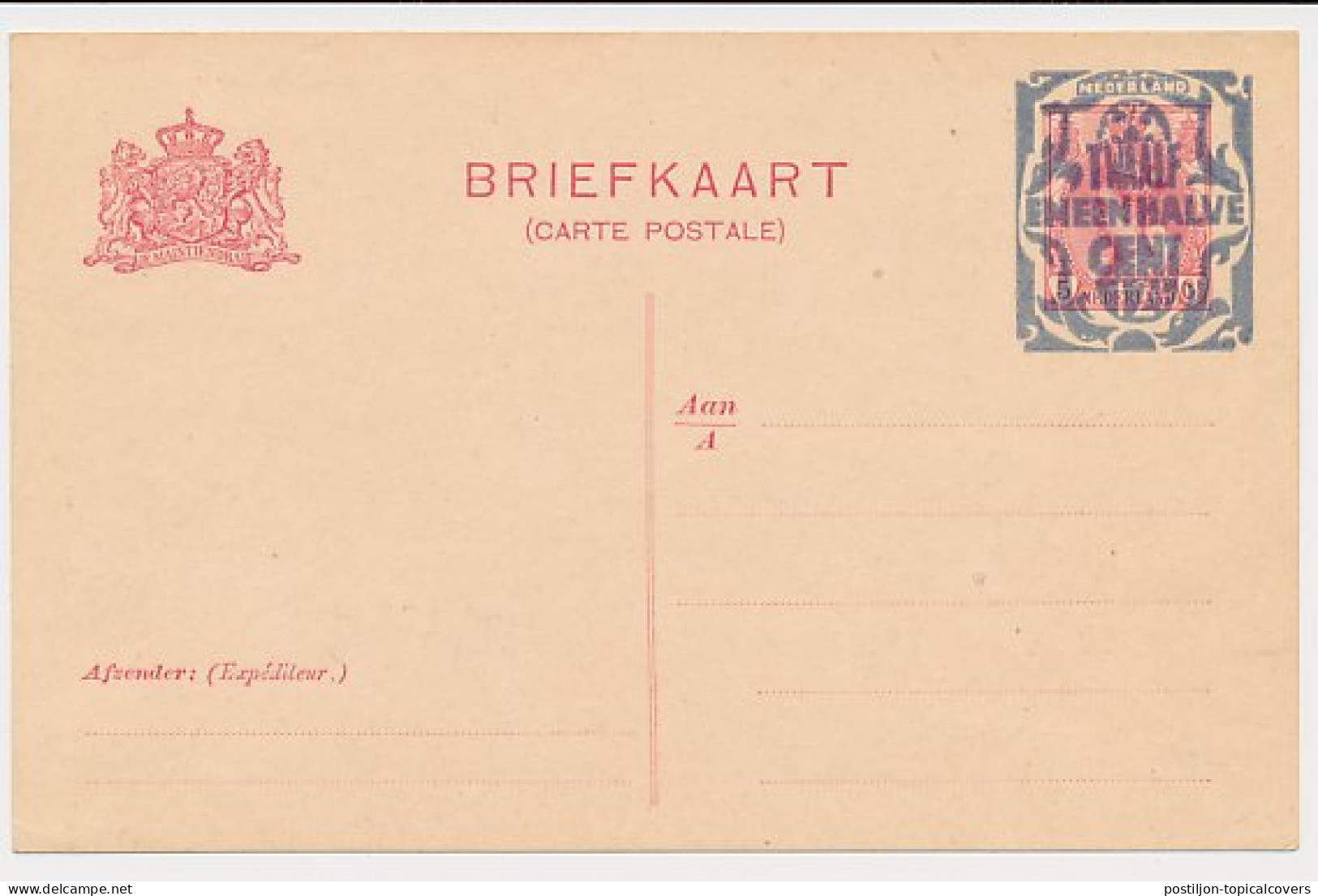 Briefkaart G. 156 A I - Plaatfout - 1 Punt Achter Expediteur. - Ganzsachen