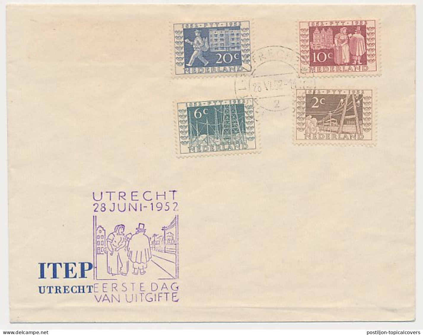 FDC / 1e Dag Em. ITEP 1952 - Speciale Envelop - Zonder Classificatie