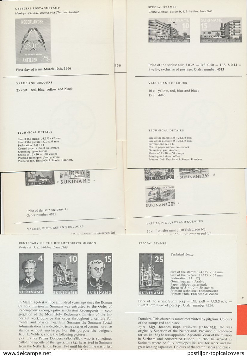 PTT Introductiefolder ( Engels ) Em. Ned. Antillen 1966 + Andere - Non Classificati