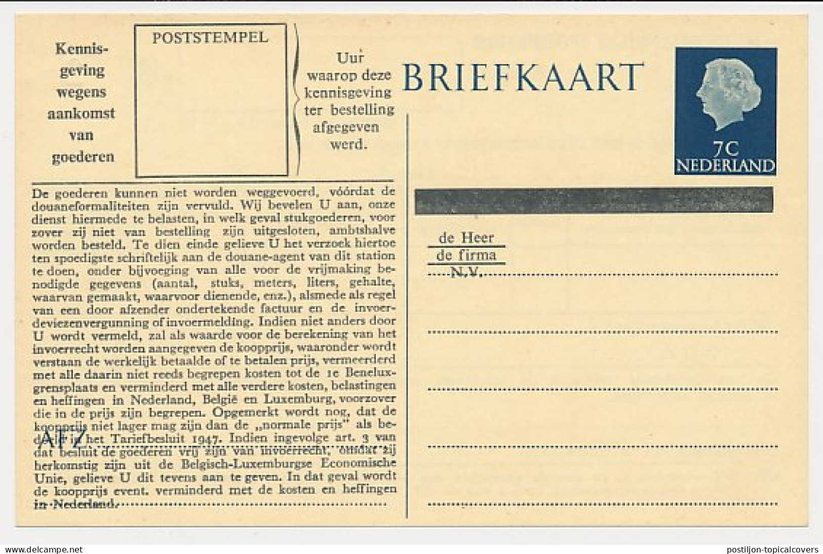 Spoorwegbriefkaart G. NS315 G - Entiers Postaux