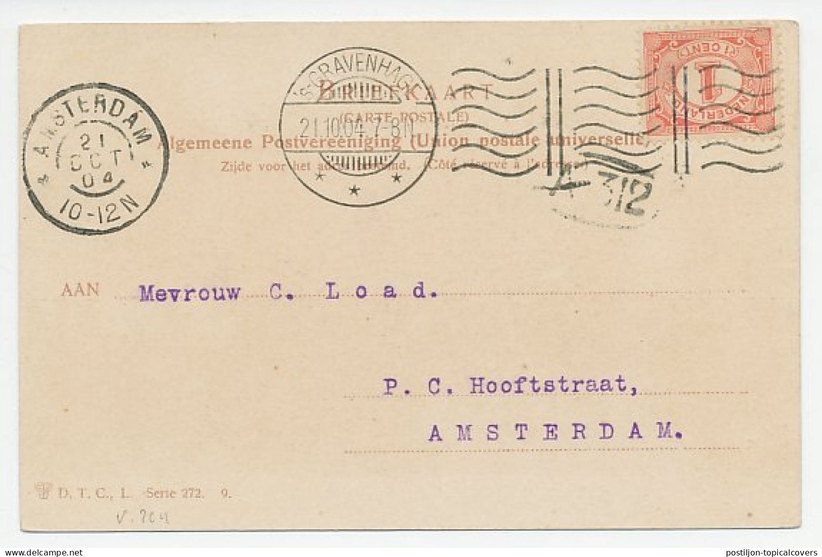 Machinestempel Den Haag 1904 - PEII - V. 204 - Ohne Zuordnung